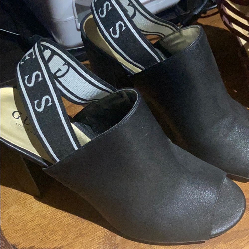 Leather guess heels